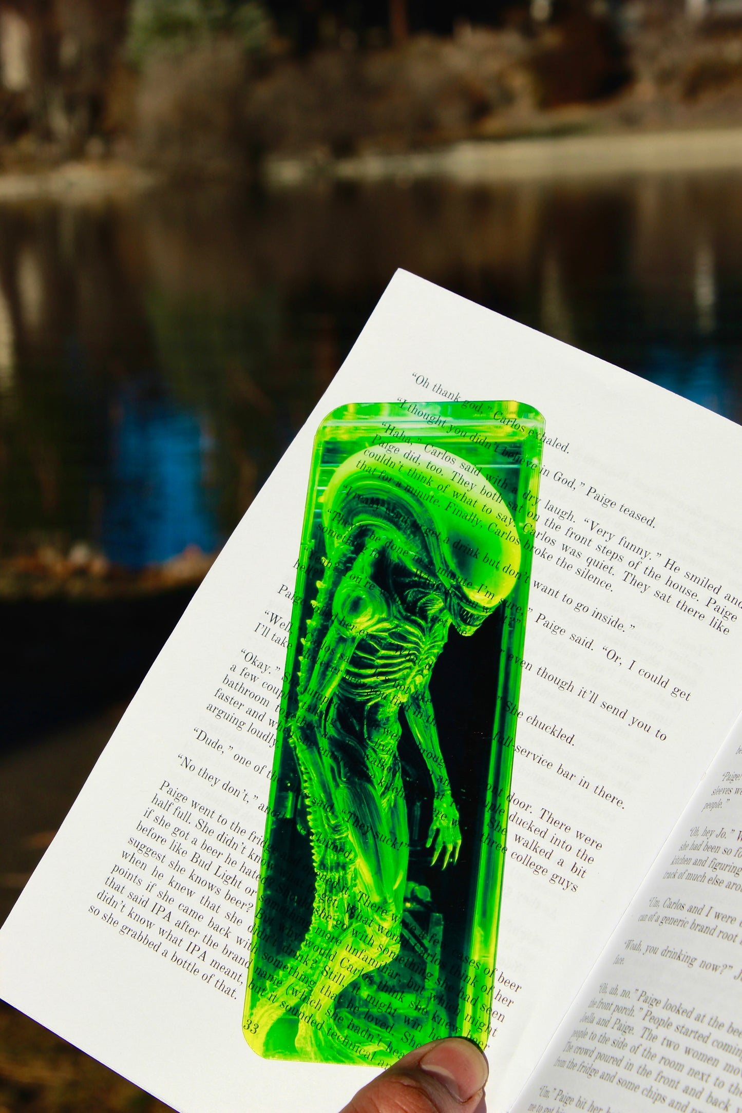 Alien Bookmark – Handmade UFO Stained Glass Effect Bookmark