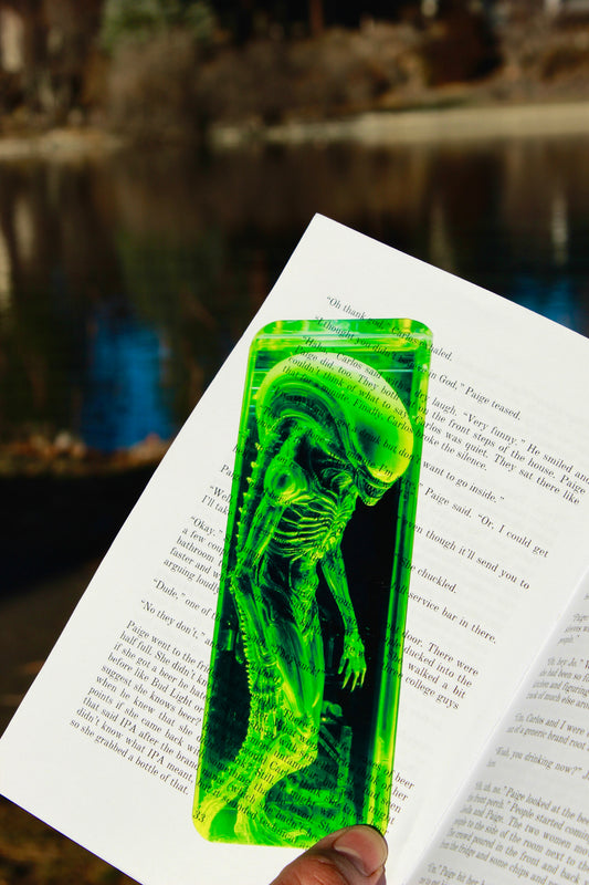 Alien Bookmark – Handmade UFO Stained Glass Effect Bookmark