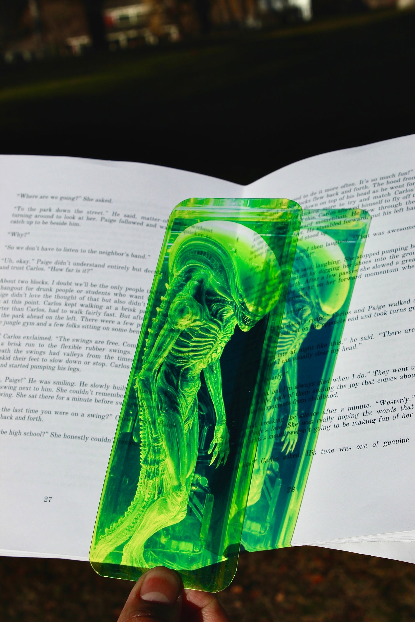 Alien Bookmark – Handmade UFO Stained Glass Effect Bookmark