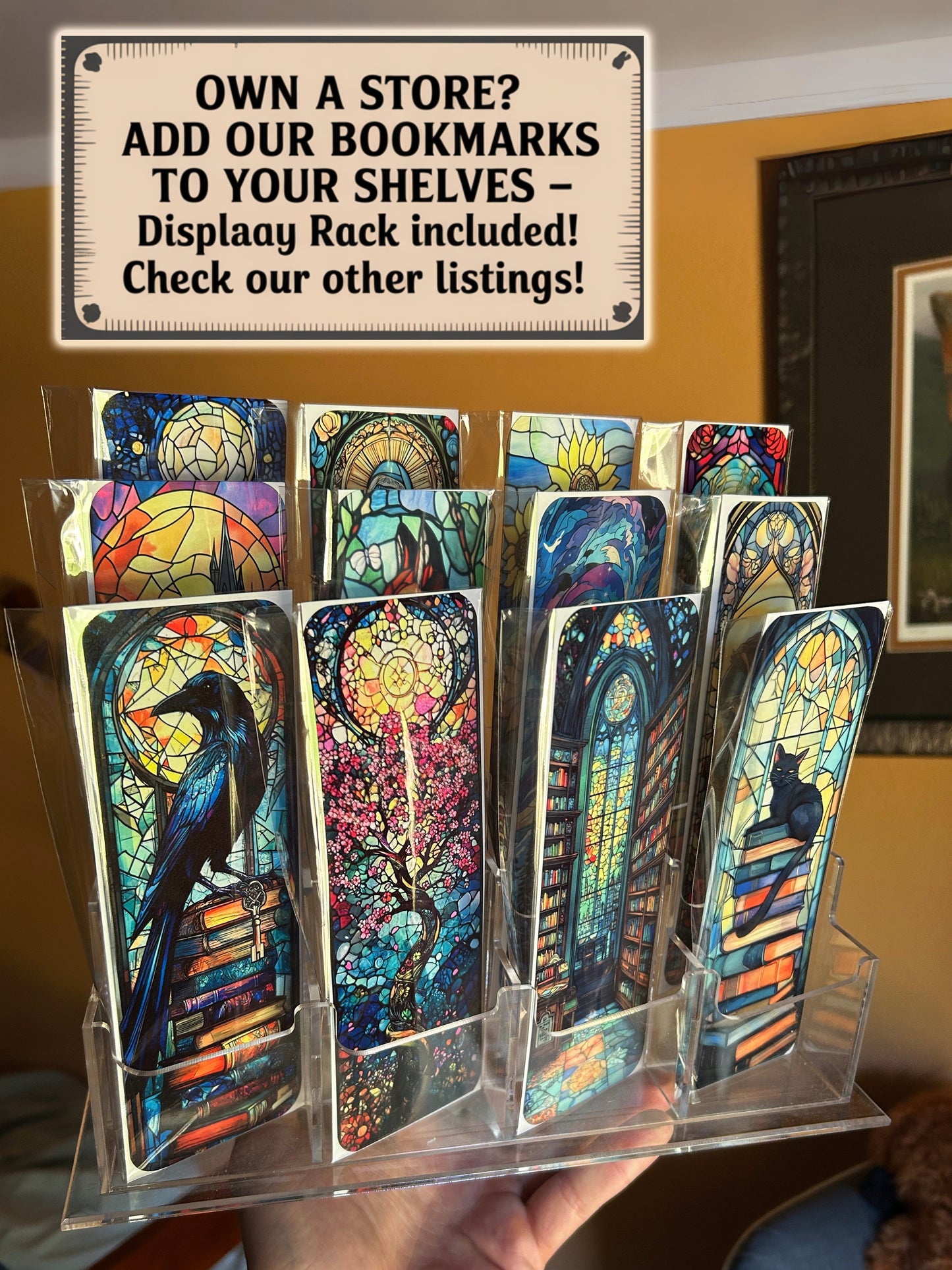 Alien Bookmark – Handmade UFO Stained Glass Effect Bookmark